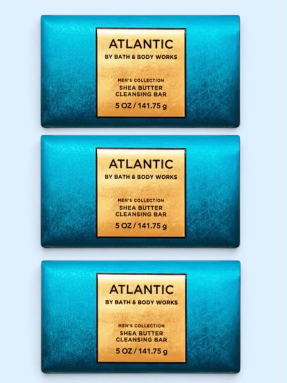 Bath & Body Works Atlantic Men’s Shea Butter Cleansing Bar Soap Set of 3pk New - Picture 6 of 6